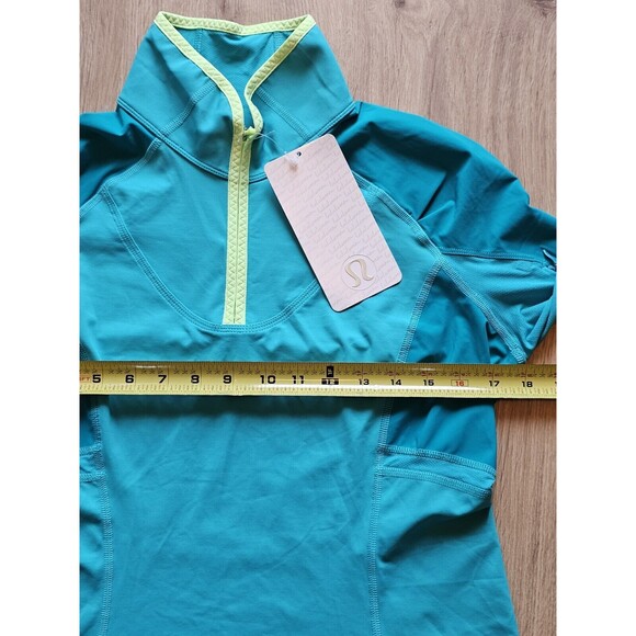 NEW Lululemon Sz 10 Trail Bound 1/2 Zip TealBlue Tropics Long Sleeve Running Top - Picture 6 of 9